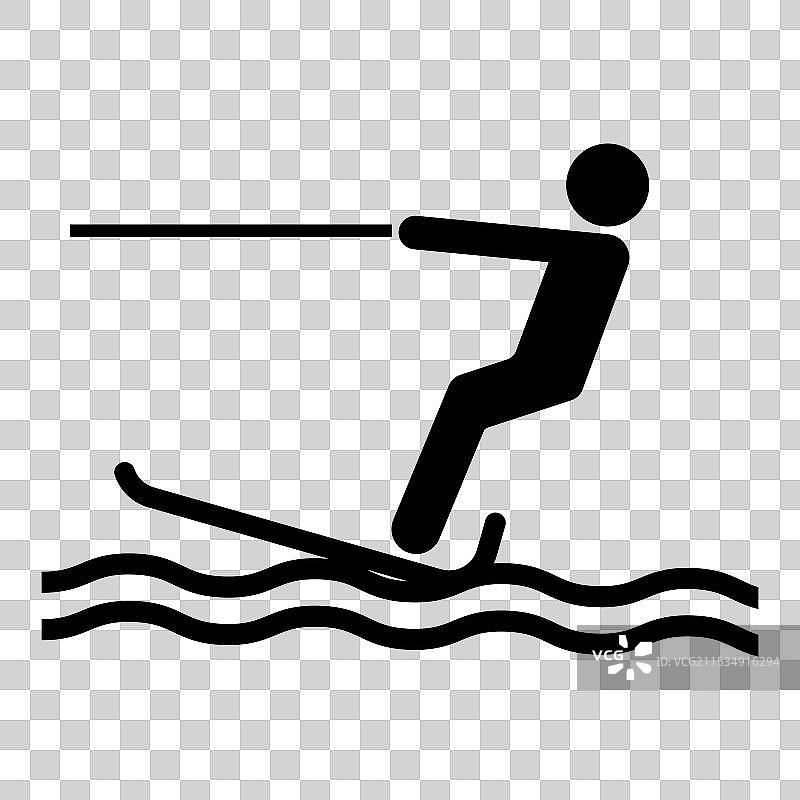 夏日冒险中的水上滑雪活动图片素材