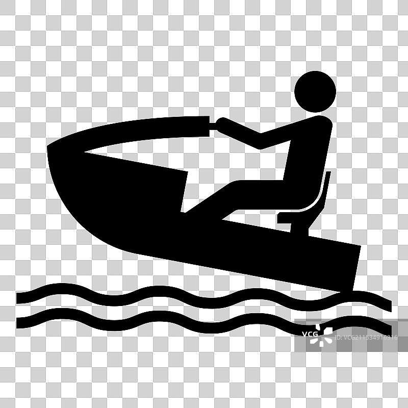 一个人在水上划着小船图片素材