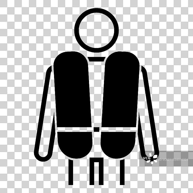 穿着救生衣的人的图标图片素材