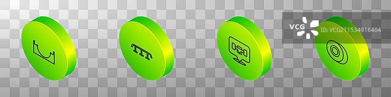 等距线条滑板公园滑板楼梯图片素材