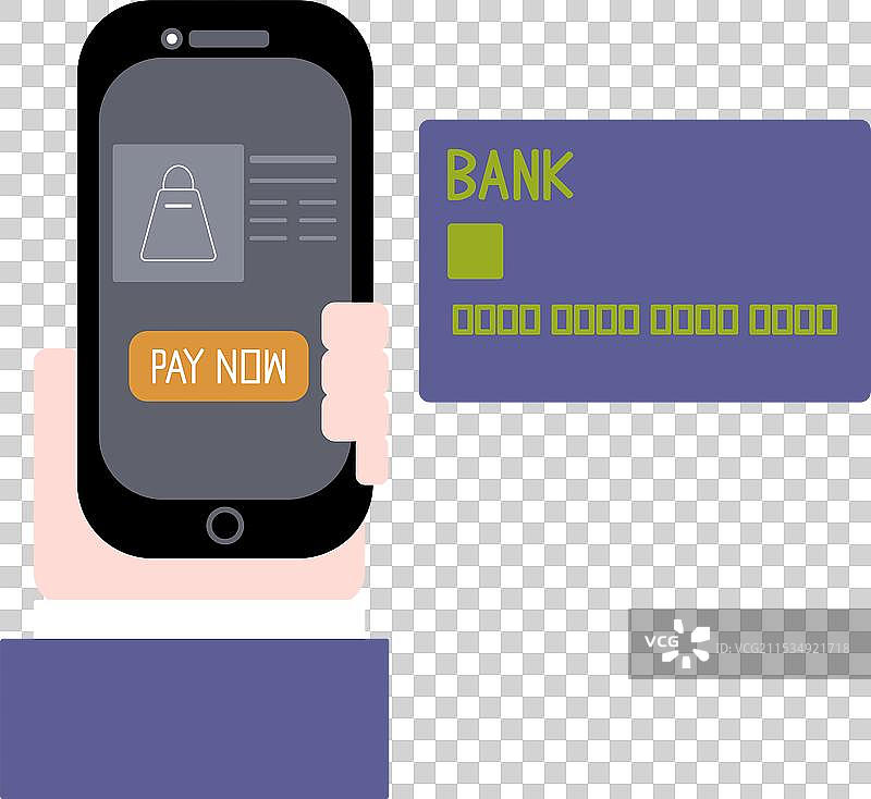 手握手机和信用卡图片素材