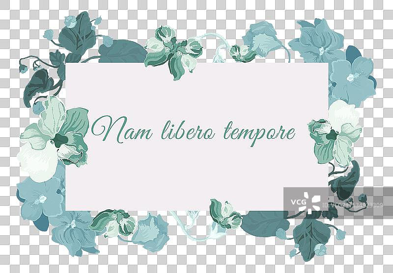 孤立的框架中盛开的深紫色花朵图片素材