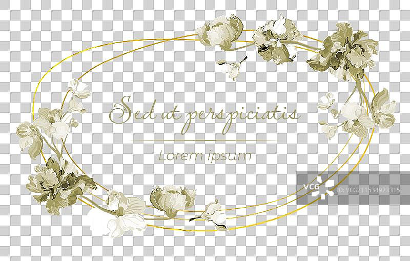 孤立的框架中盛开的浅紫色花朵图片素材