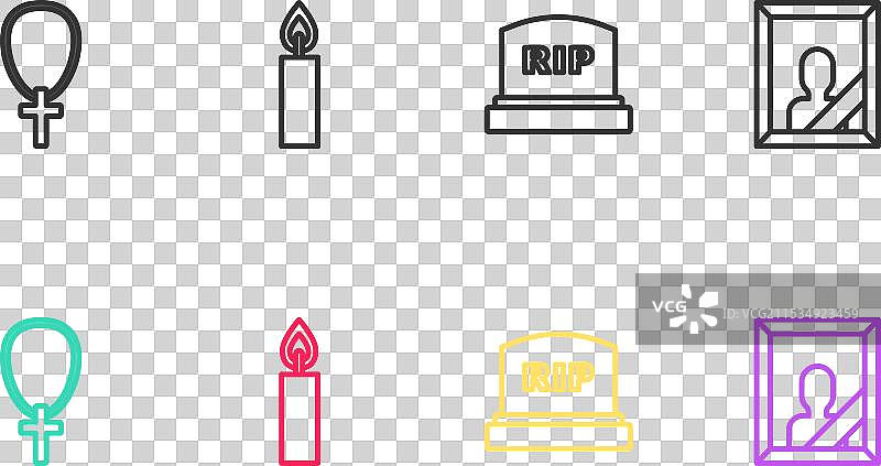 链子上的基督教十字架与燃烧的蜡烛图片素材