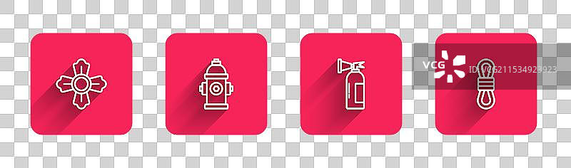 消防员、消防栓和灭火器的设置图片素材