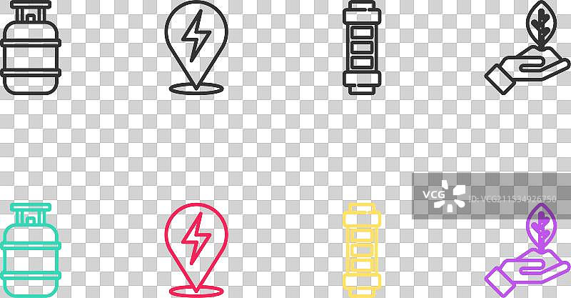 设置线性丙烷气罐闪电电池图片素材