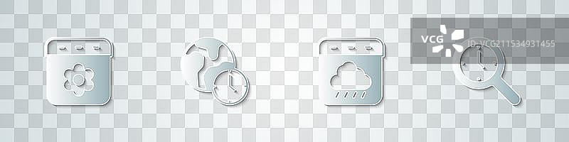 剪纸日历春季世界时间秋季图片素材