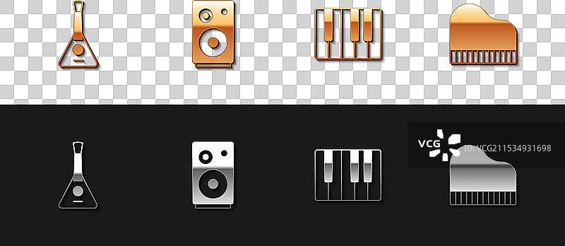 设置巴拉莱卡立体声扬声器音乐合成器图片素材