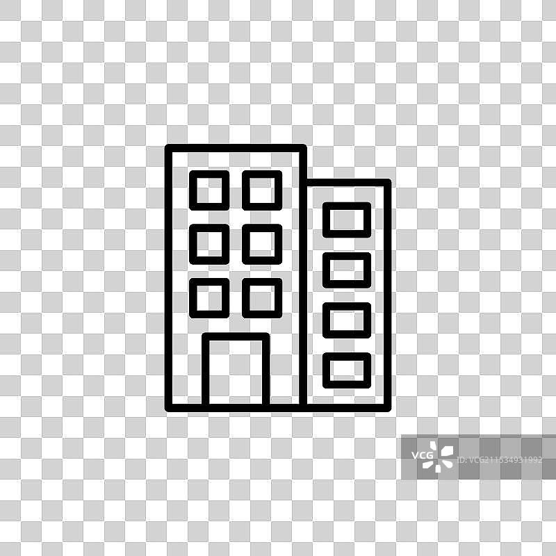 细线黑色平面简单建筑轮廓图片素材