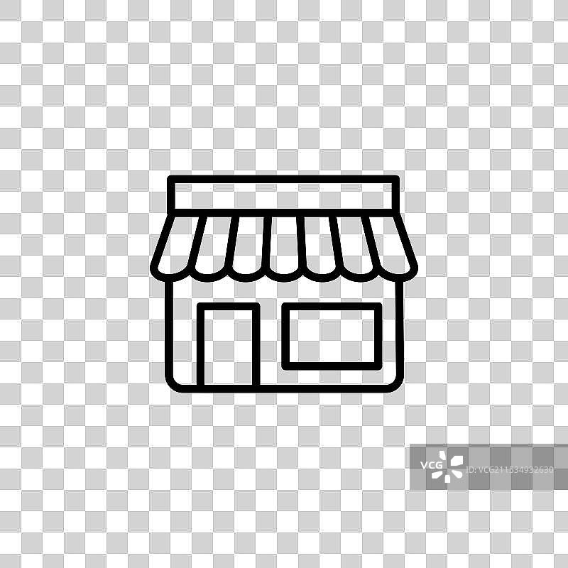 细线黑色平面本地商店标志图片素材