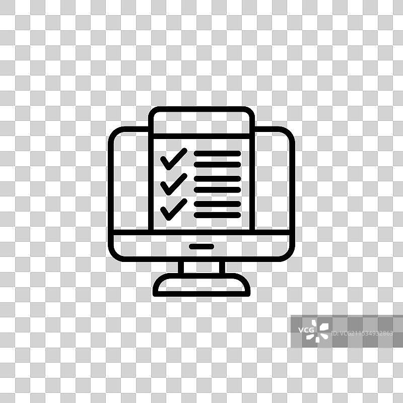 在线考试测试线，细黑色线条图片素材