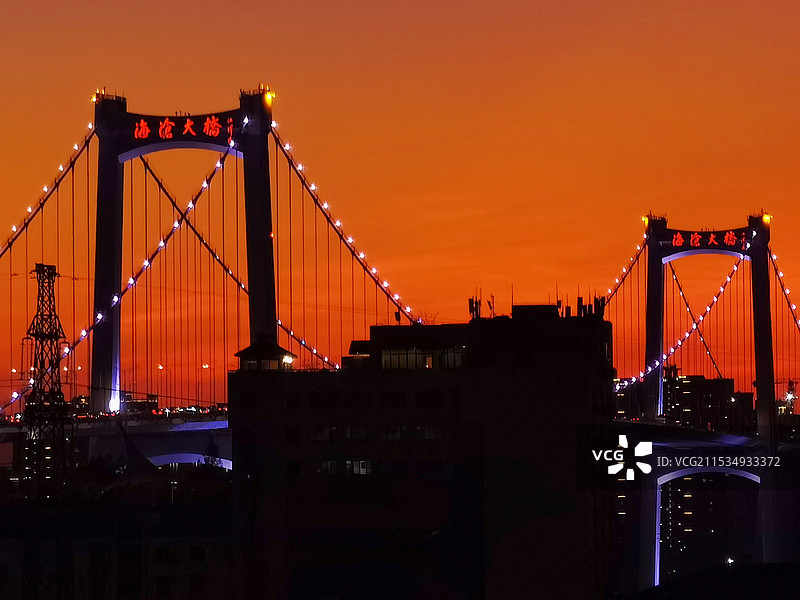 厦门海沧大桥夜景图片素材