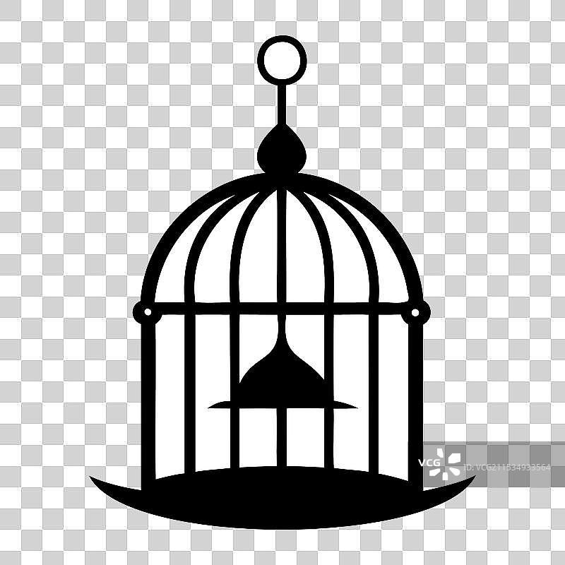 鸟笼极简轮廓剪贴画图片素材
