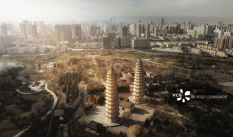 双塔寺图片素材