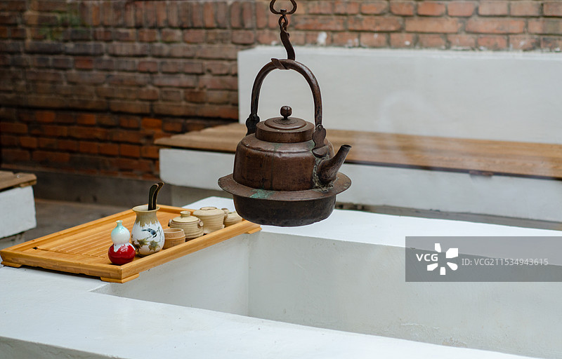 洛阳白马寺中的止语茶舍图片素材