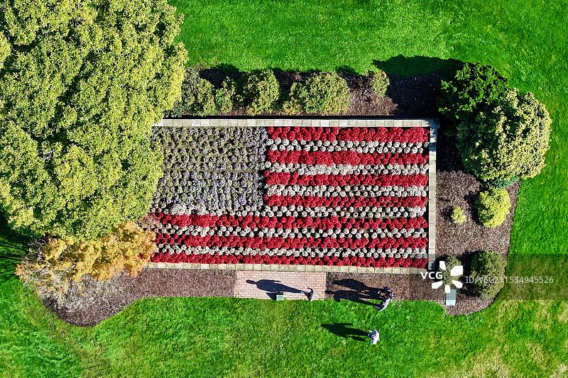 植物拼出的国旗图片素材