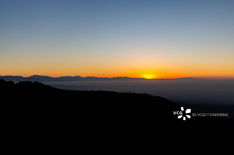 西安临潼骊山日落图片素材