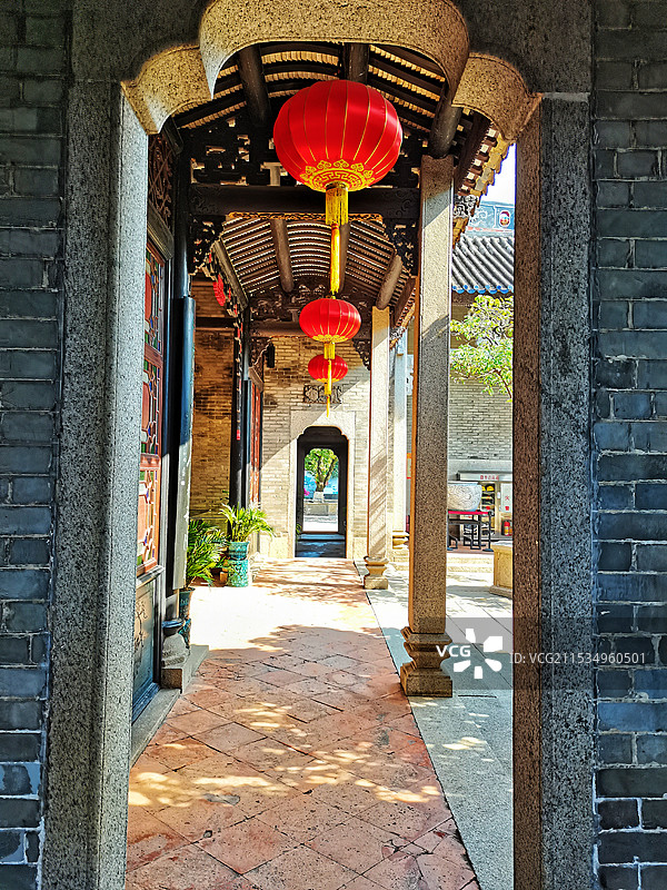 广州余荫山房的走廊图片素材