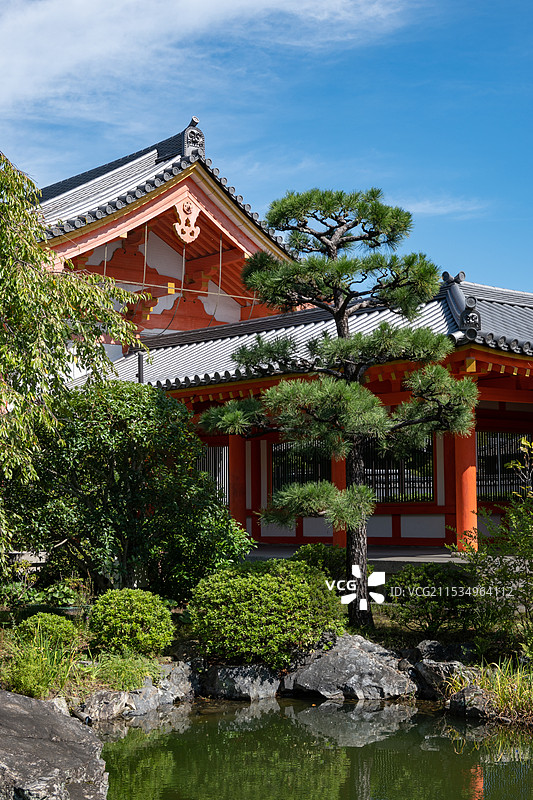 京都三十三间堂的庭院图片素材