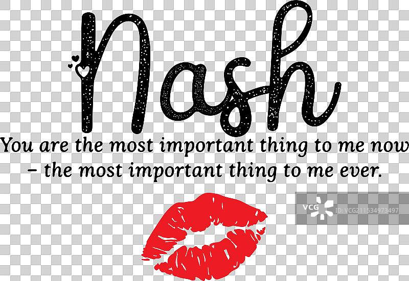 嘴唇上的纳什名字图片素材