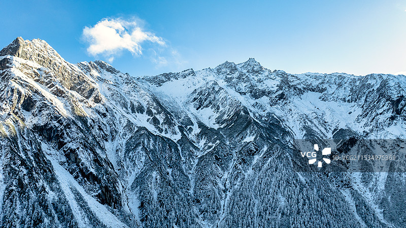 四川甘孜海螺沟景区看到的贡嘎等众多雪山图片素材