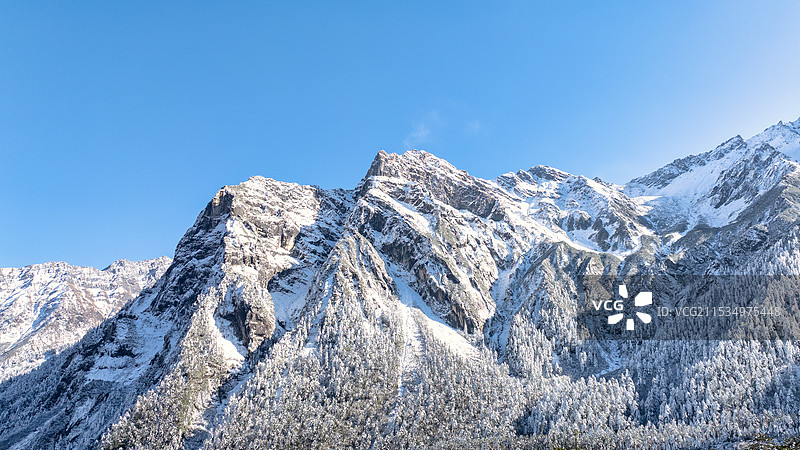 四川甘孜海螺沟景区看到的贡嘎等众多雪山图片素材
