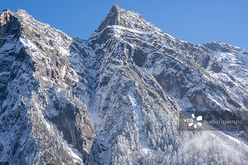 四川甘孜海螺沟景区看到的贡嘎等众多雪山图片素材