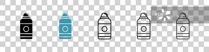 黑色细线平面除臭剂图案图片素材