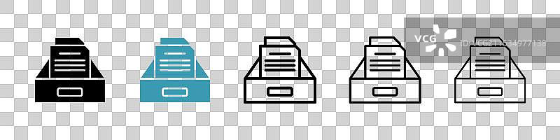 黑色细线平面文件夹盒图片素材