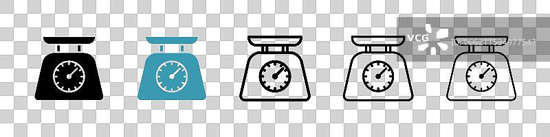 黑色细线平面厨房秤图片素材