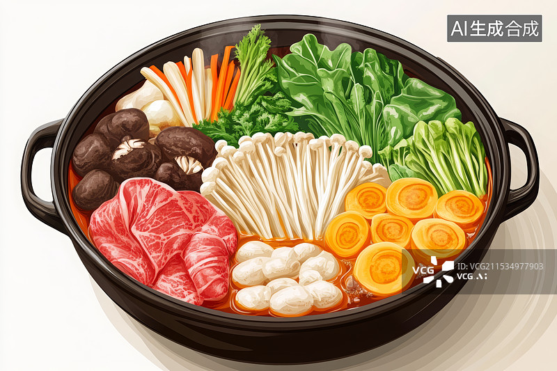 【AI数字艺术】美食火锅图片素材