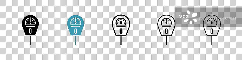 黑色细线停车计时器图标图片素材