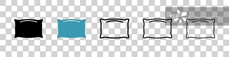 黑色细线简约平面枕头线条图片素材