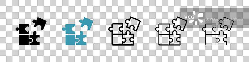 细线黑色平面简单拼图线图片素材