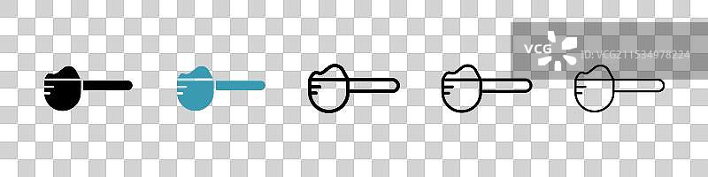 黑色细线平面简约的勺形线条图片素材