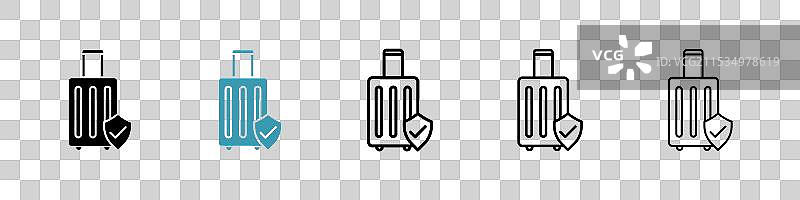 旅行保险线，细黑色线条图片素材