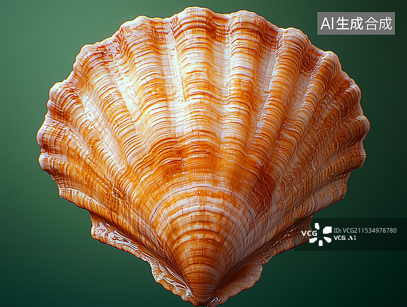 【AI数字艺术】美感特效3D插画扇贝图片素材