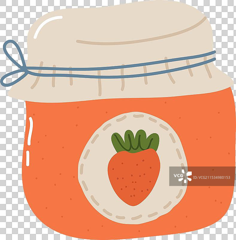 手绘草莓果酱罐图片素材