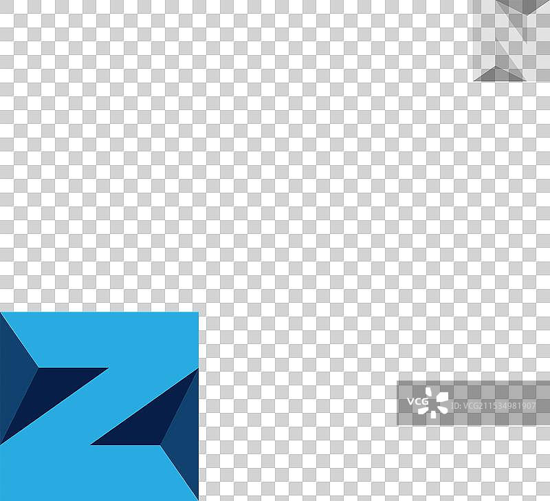 字母n或z几何箭头方形标志设计图片素材