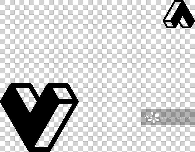 字母V或标志集等距排版图片素材