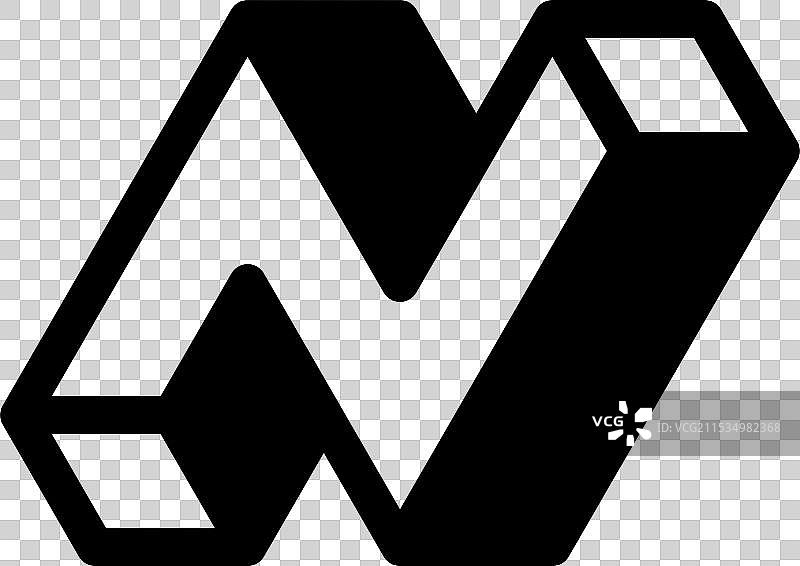 等距字母N或AV标志设计图片素材