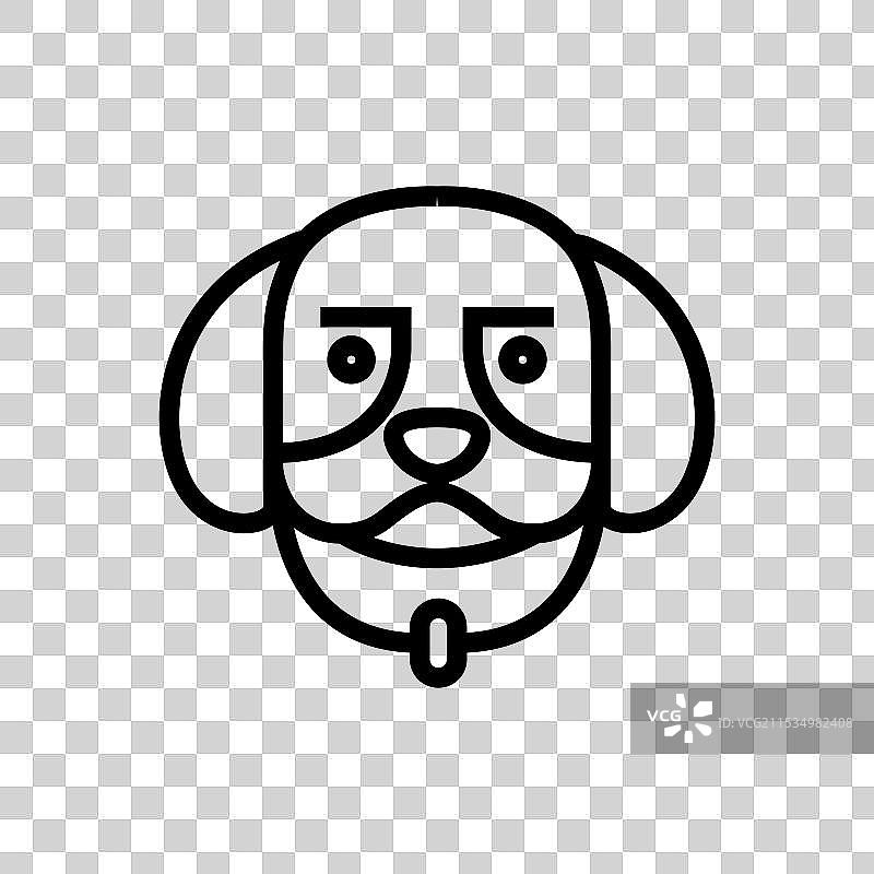 可爱的狗头吉祥物扁平化标志设计图片素材