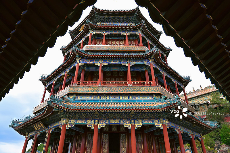 古代建筑部分特写图片素材