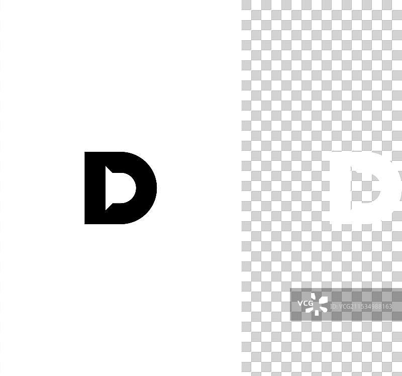 字母d与门铃响铃符号的负面效果图片素材