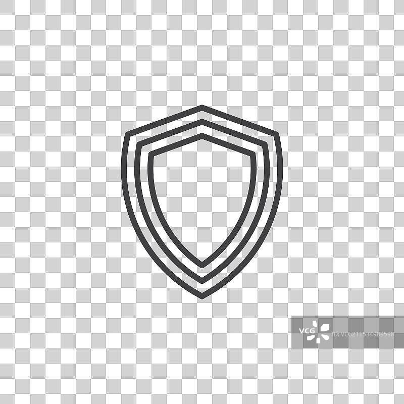 黑色细线平面简单的盾形图案图片素材