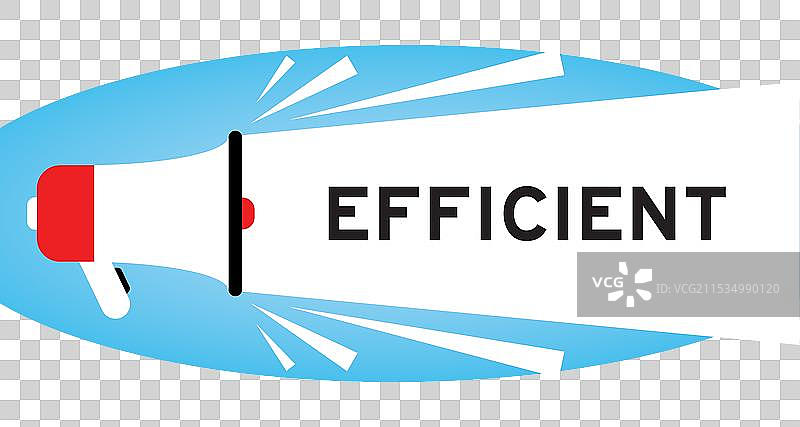 带有“高效”白色字样的彩色扩音器图标图片素材