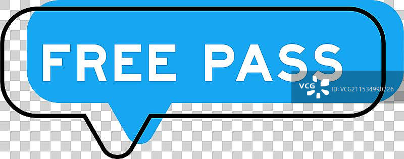 带有“免费通行证”字样的演讲横幅和蓝色阴影图片素材