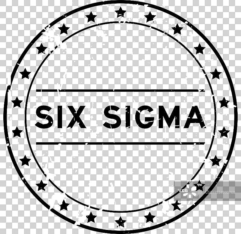 磨损的黑色六西格玛字样圆形橡胶密封圈图片素材