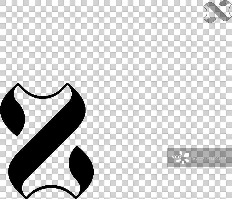 字母Z或N的自然叶子logo设计，带EPS 10格式图片素材