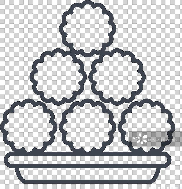 与快餐相关的肉丸图标线条图片素材